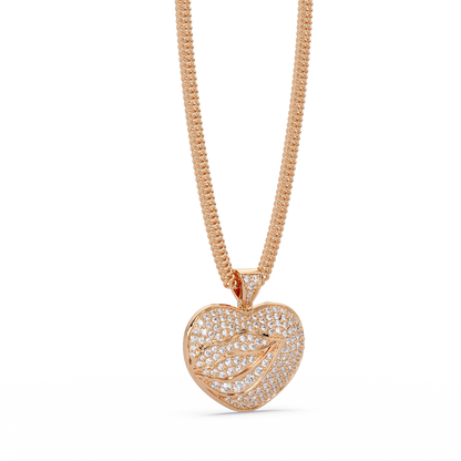 Yellow Gold Heart Shape Lab-Grown Diamond Pendant - HIGHCARAT DIAMONDS