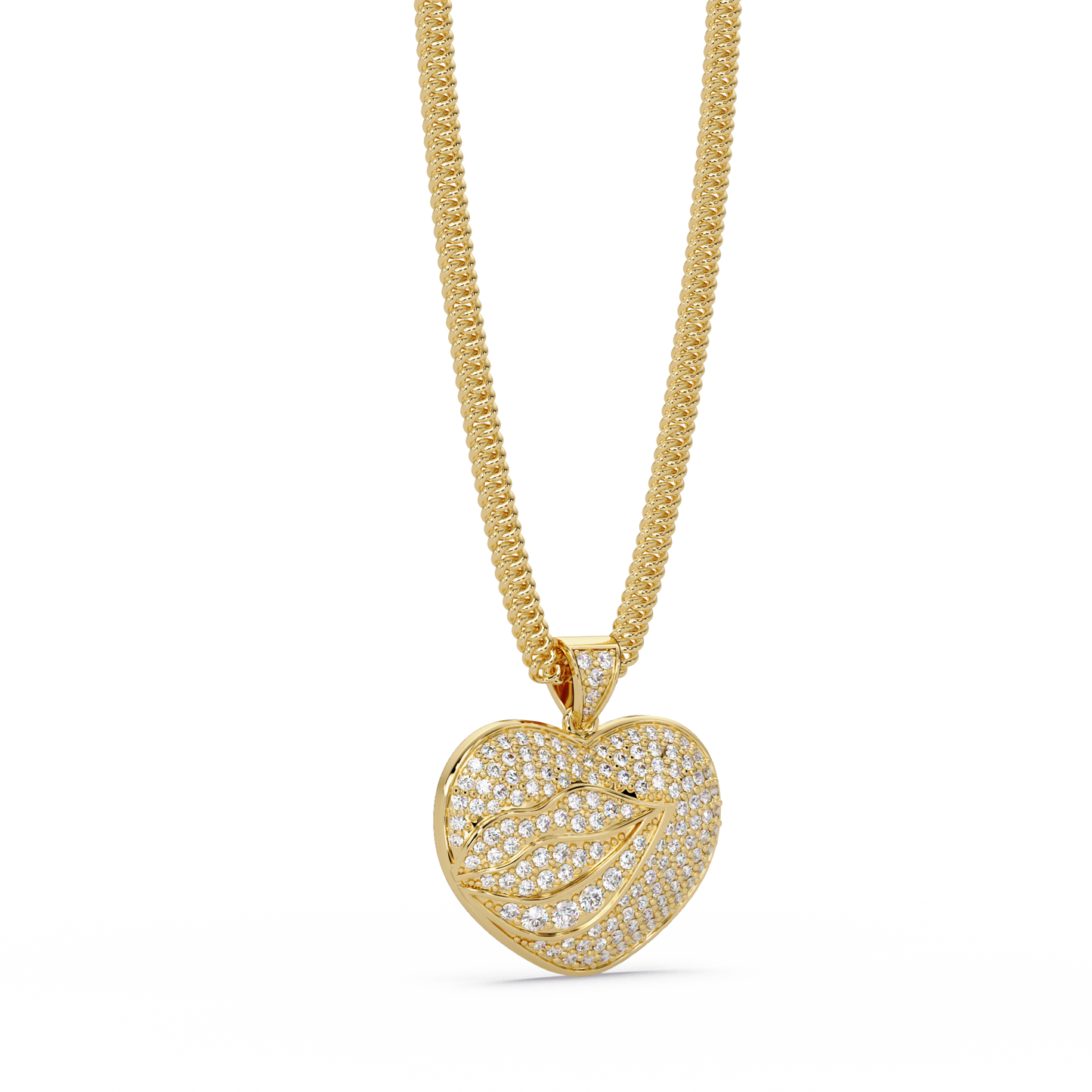 Yellow Gold Heart Shape Lab-Grown Diamond Pendant - HIGHCARAT DIAMONDS