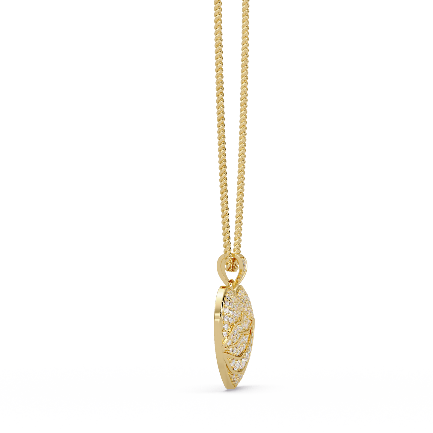 Yellow Gold Heart Shape Lab-Grown Diamond Pendant - HIGHCARAT DIAMONDS