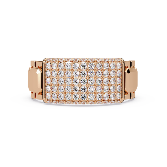 Yellow Gold Invisible Set Diamond Rectangle Ring - HIGHCARAT DIAMONDS