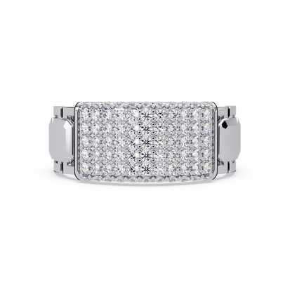 Yellow Gold Invisible Set Diamond Rectangle Ring - HIGHCARAT DIAMONDS