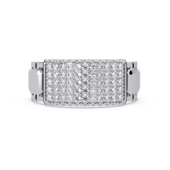 Yellow Gold Invisible Set Diamond Rectangle Ring - HIGHCARAT DIAMONDS