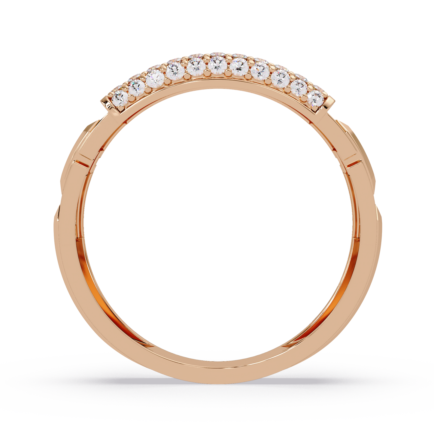 Yellow Gold Invisible Set Diamond Rectangle Ring - HIGHCARAT DIAMONDS