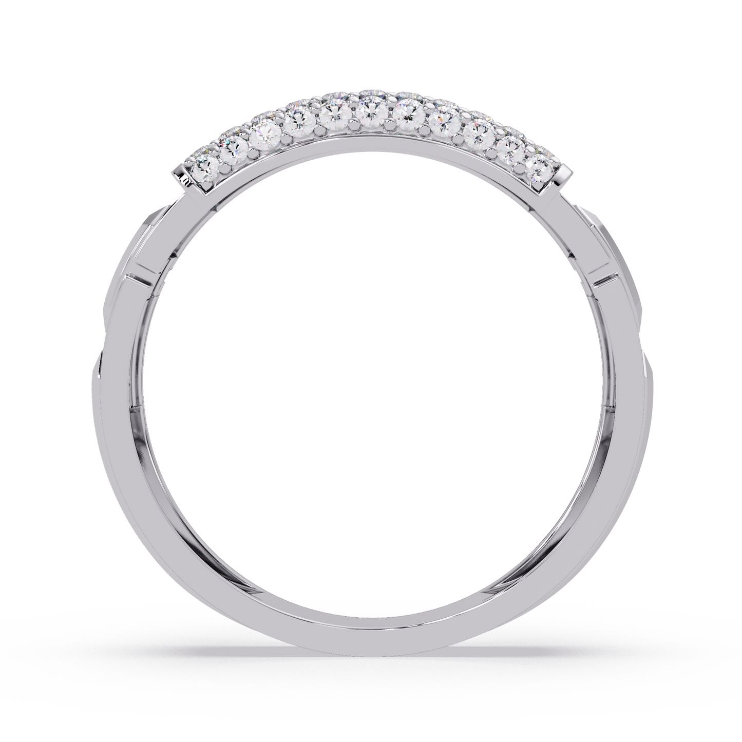 Yellow Gold Invisible Set Diamond Rectangle Ring - HIGHCARAT DIAMONDS