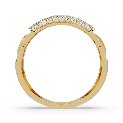 Yellow Gold Invisible Set Diamond Rectangle Ring - HIGHCARAT DIAMONDS