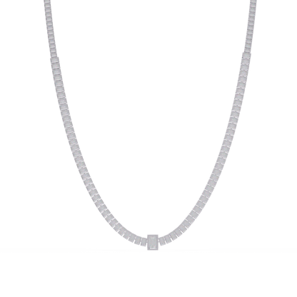 Yellow Gold Tennis Emerald Cut Lab Grown Diamond Necklace - HIGHCARAT DIAMONDS