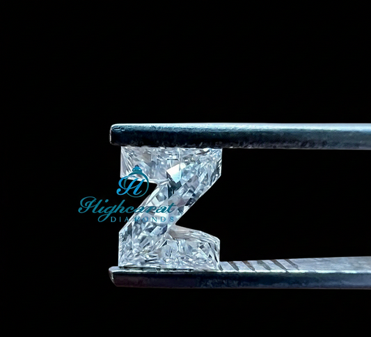 Z-Shaped Sparkling Lab Grown Diamond  Modern Style for Rings, Pendants & Gifts