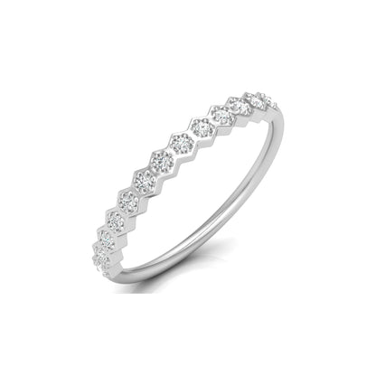 Zigzag Labgrown Round Diamond Band Ring For Women Stackable Elegance In 14K Solid Gold - HIGHCARAT DIAMONDS