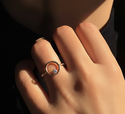 Minimalist Lab Grown Round Cut Diamond Gift Ring