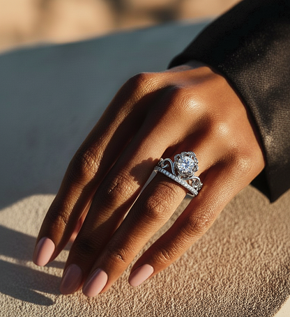 Solitaire Round Cut Diamond Channel Set Antique Hand Crafted Stunning Dainty Engagement Ring