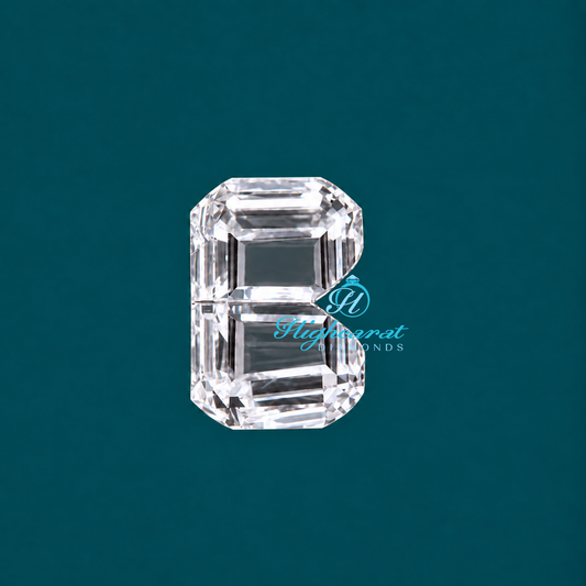 B alphabet shape lab grown certified diamond