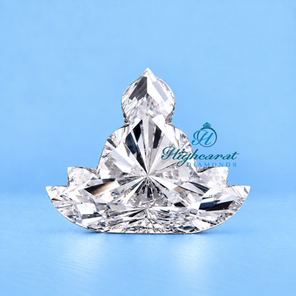 Antique seated Lord Buddha shape lab grown diamond