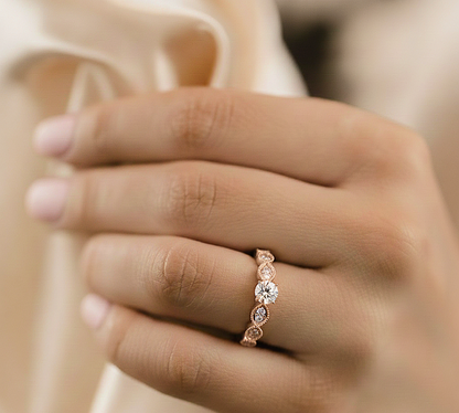 Round Shapes Colorless Lab grown Diamond 14K Solitaire Diamond Ring Perfect Gift For Her