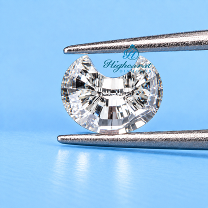 Detailed C shape lab grown diamond