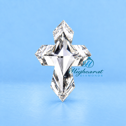 Antique Christ cross shape lab grown certified diamond