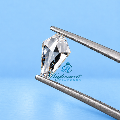Close-up of matching coffin cut diamonds