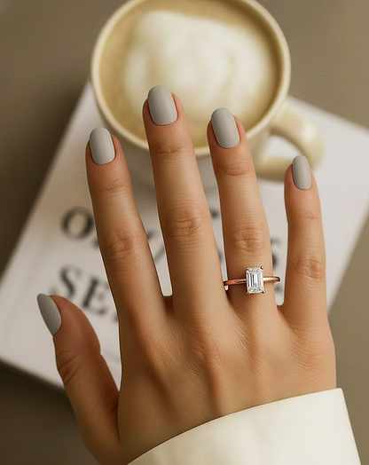 Radiant Cut Top Grade Lab Grown Diamond Solitaire Dainty Prong Set Vintage Cluster Engagement Ring For Her