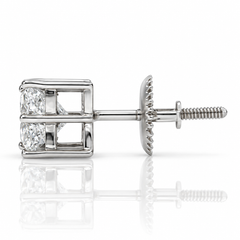 Lily Cut Lab Grown Diamond White Gold Stud Earring