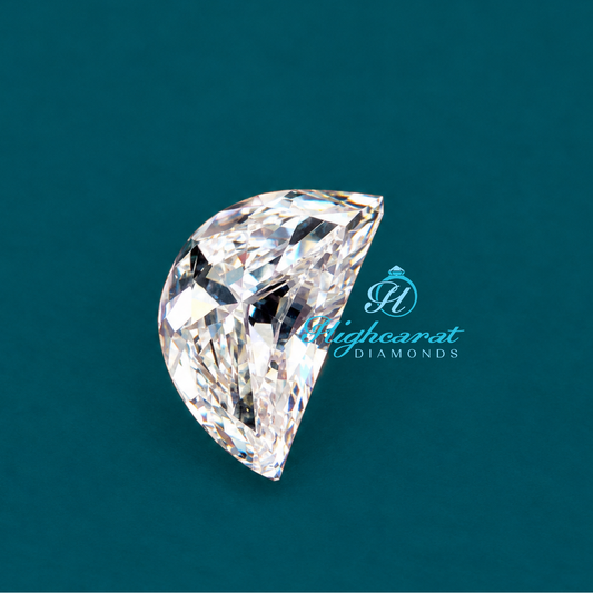 Half moon shape lab grown diamond