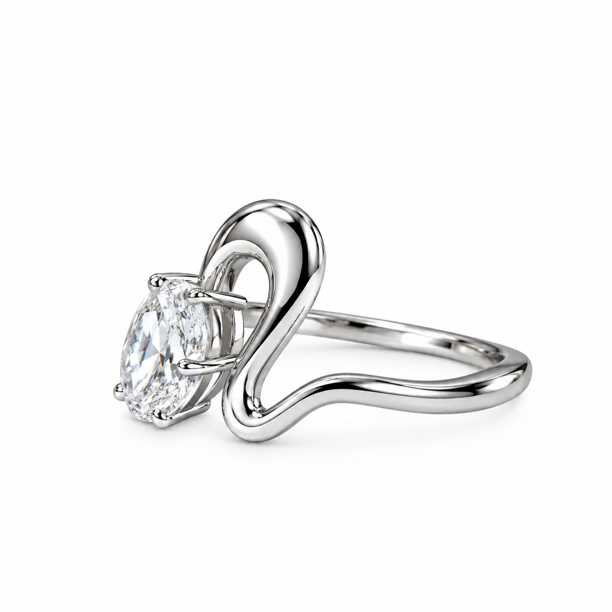 Marquise Wave Cut Lab Grown Diamond Ring
