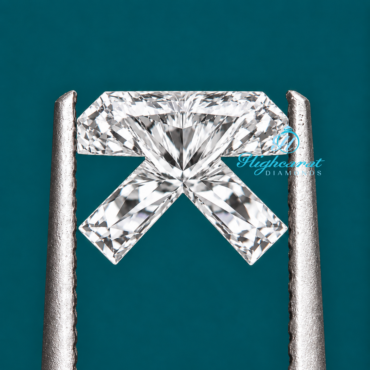 Detailed K shape lab grown diamond
