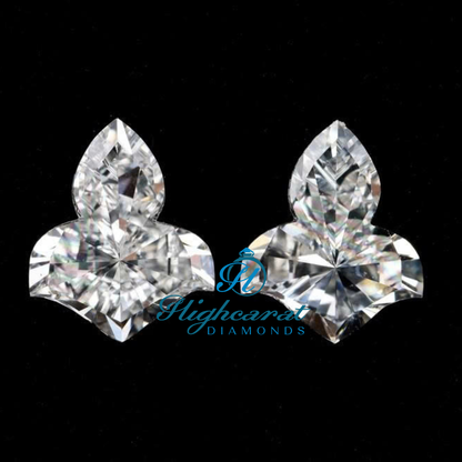 leaf Shape Lab Grown Antique Cut Sparkling Diamond For Earrings Pair & Pendant