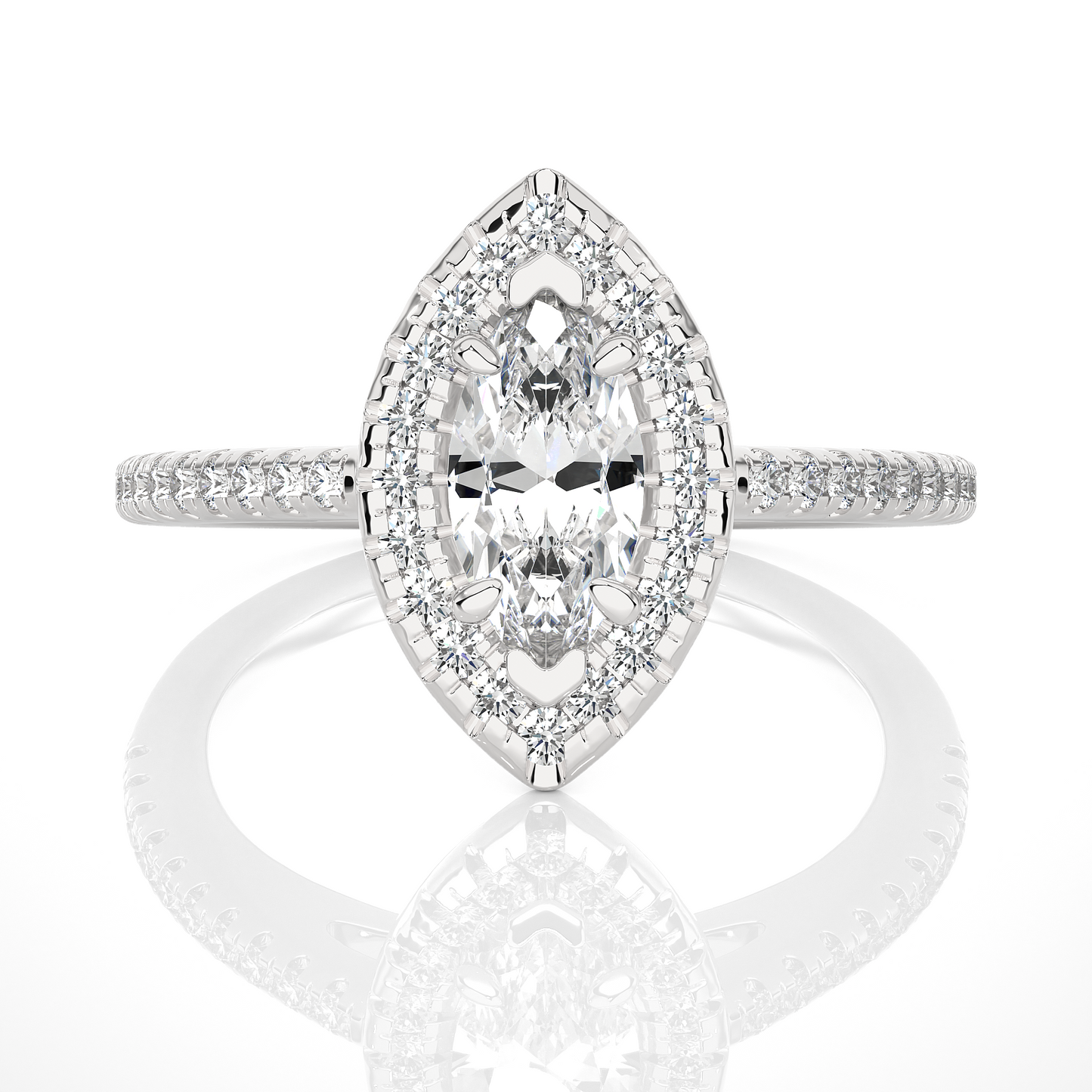 marquise and round cuts lab grown diamond ring, a new blend for special occasions