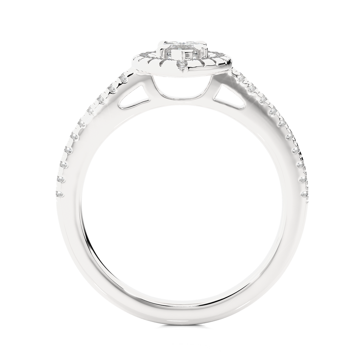 marquise and round cuts lab grown diamond ring, a new blend for special occasions - HIGHCARAT DIAMONDS