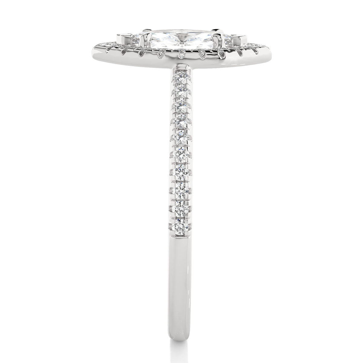 marquise and round cuts lab grown diamond ring, a new blend for special occasions - HIGHCARAT DIAMONDS