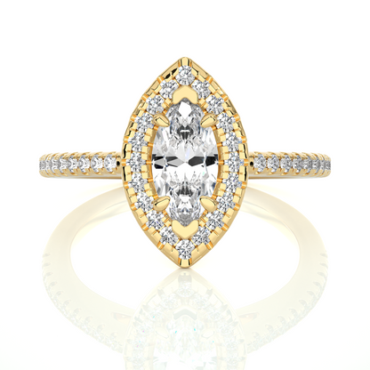 marquise and round cuts lab grown diamond ring, a new blend for special occasions