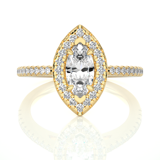 marquise and round cuts lab grown diamond ring, a new blend for special occasions - HIGHCARAT DIAMONDS