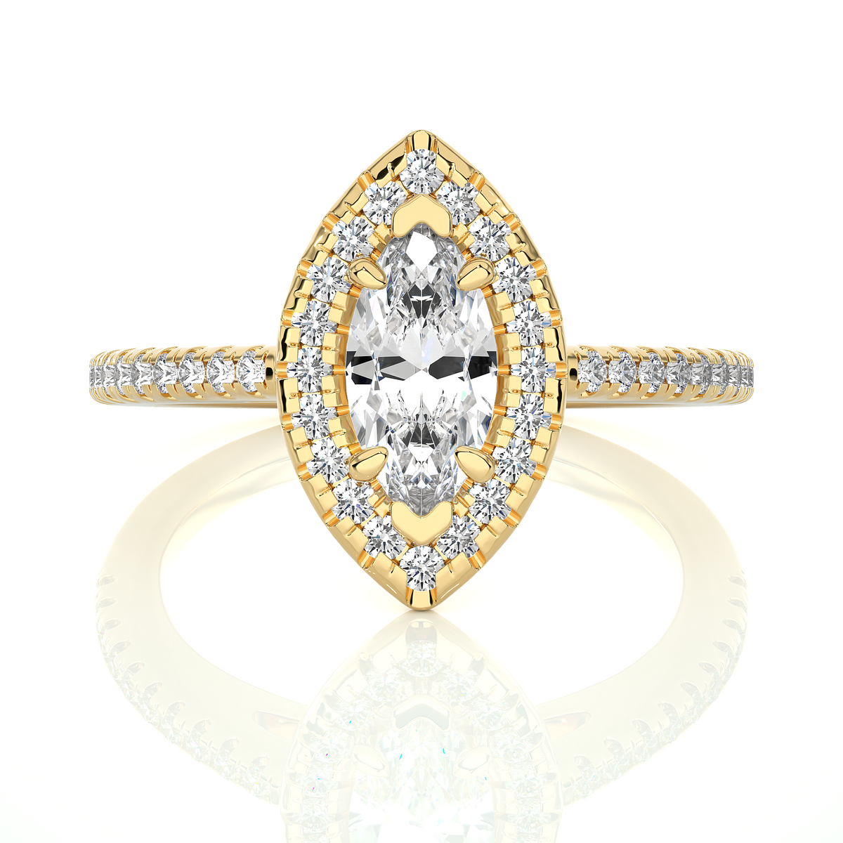 marquise and round cuts lab grown diamond ring, a new blend for special occasions - HIGHCARAT DIAMONDS