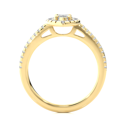 marquise and round cuts lab grown diamond ring, a new blend for special occasions
