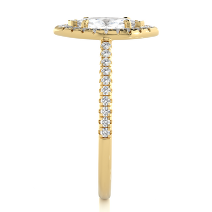 marquise and round cuts lab grown diamond ring, a new blend for special occasions - HIGHCARAT DIAMONDS