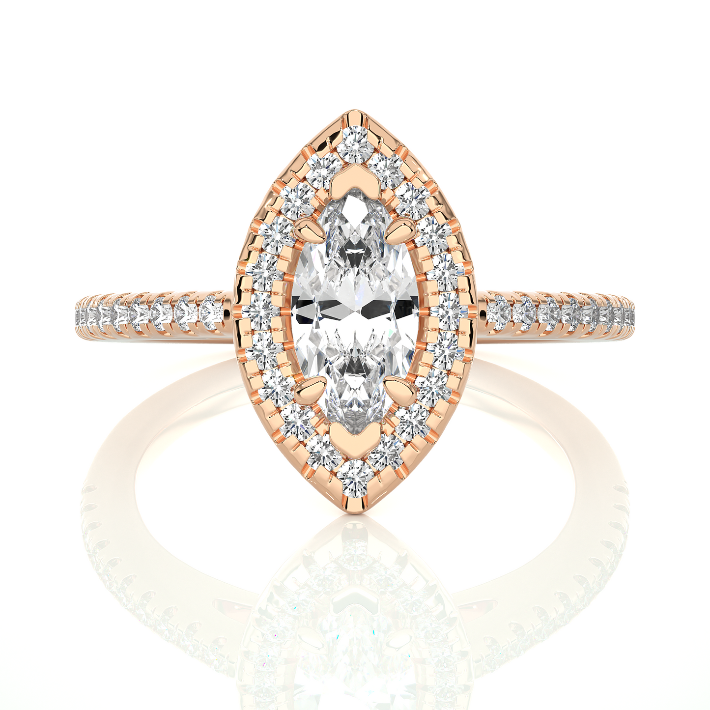 marquise and round cuts lab grown diamond ring, a new blend for special occasions