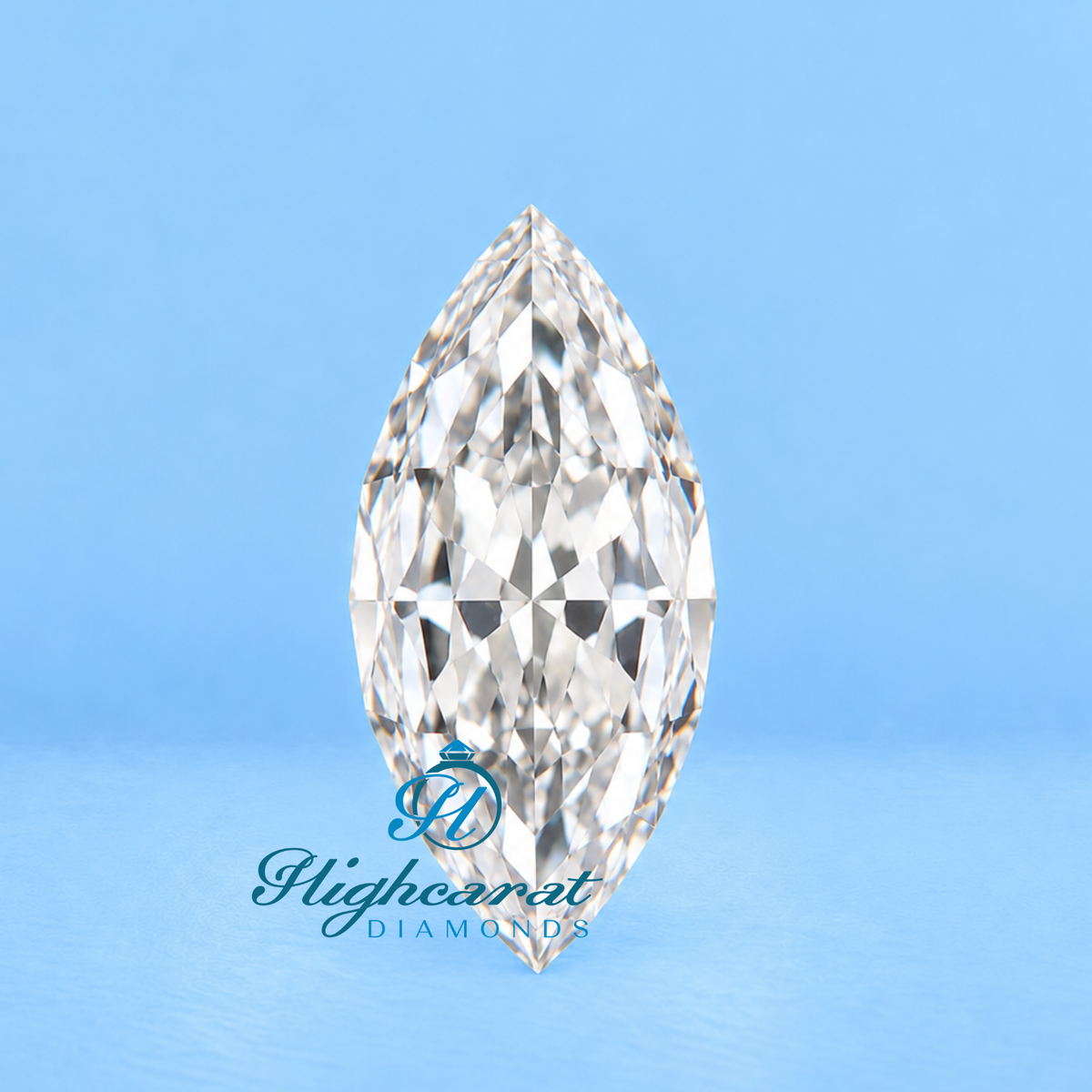 Marquise cut lab grown diamond Moval style stone