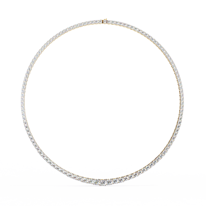17.54 Ct Round Cut Lab Grown  Diamond Prong Set Elegant Minimalist Unisex Vintage Chain Tennis Necklace