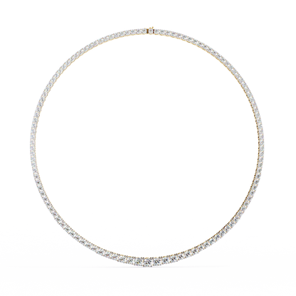 17.54 Ct Round Cut Lab Grown  Diamond Prong Set Elegant Minimalist Unisex Vintage Chain Tennis Necklace