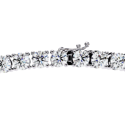 17.54 Ct Round Cut Lab Grown  Diamond Prong Set Elegant Minimalist Unisex Vintage Chain Tennis Necklace