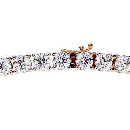 17.54 Ct Round Cut Lab Grown  Diamond Prong Set Elegant Minimalist Unisex Vintage Chain Tennis Necklace