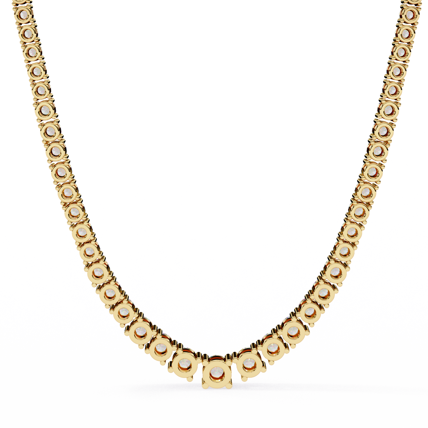 17.54 Ct Round Cut Lab Grown  Diamond Prong Set Elegant Minimalist Unisex Vintage Chain Tennis Necklace