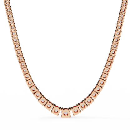 17.54 Ct Round Cut Lab Grown  Diamond Prong Set Elegant Minimalist Unisex Vintage Chain Tennis Necklace