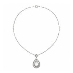 Pear Shape Moissanite Diamond Double Halo Pendant With Chain