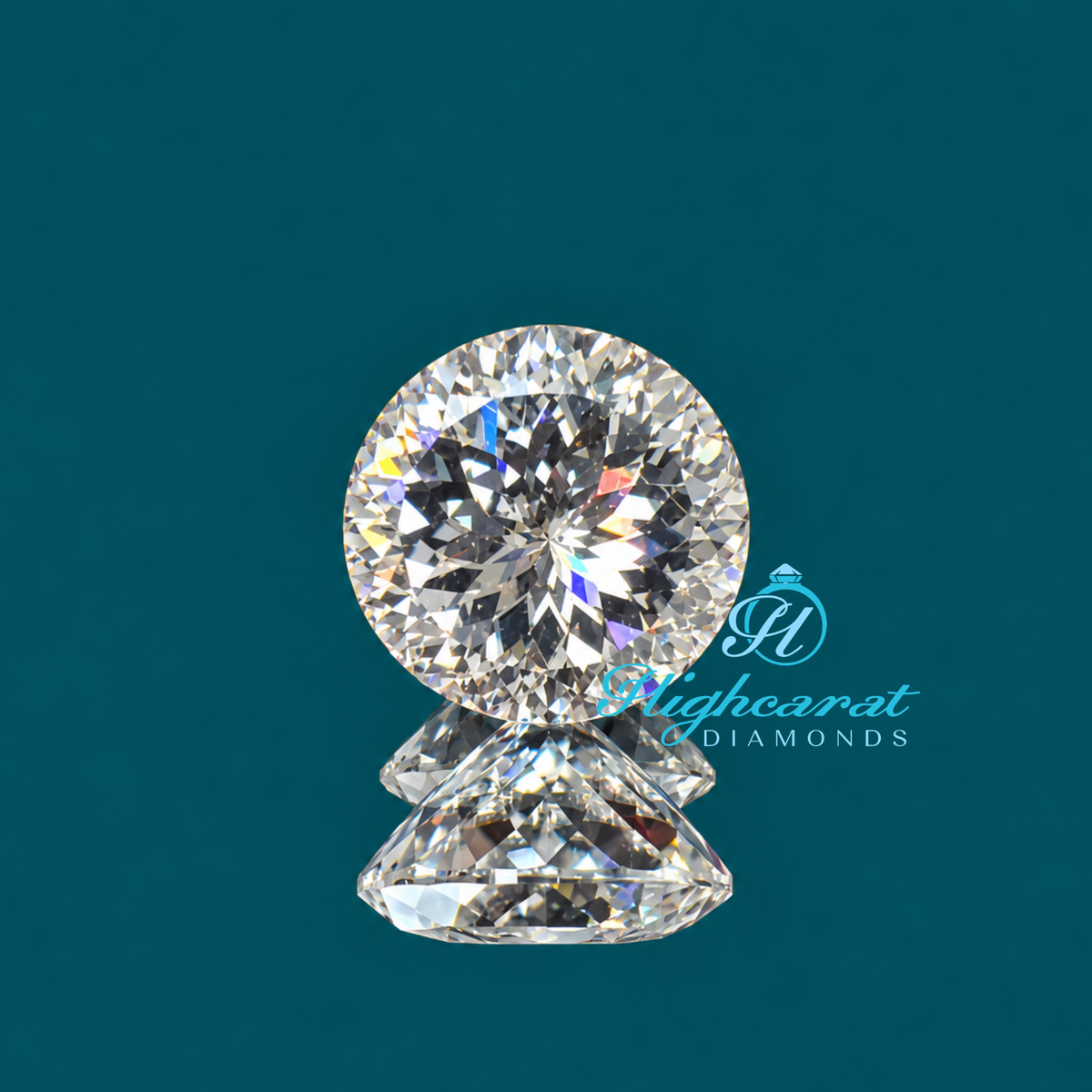 Detailed Portuguese cut round lab grown diamond