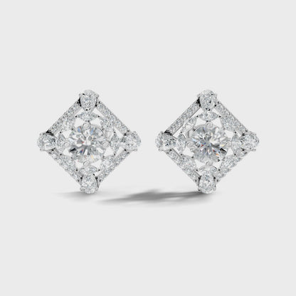 3.78 CT Pear Or Marquise Lab-Grown Diamond Stud Earrings In 14K Solid Gold