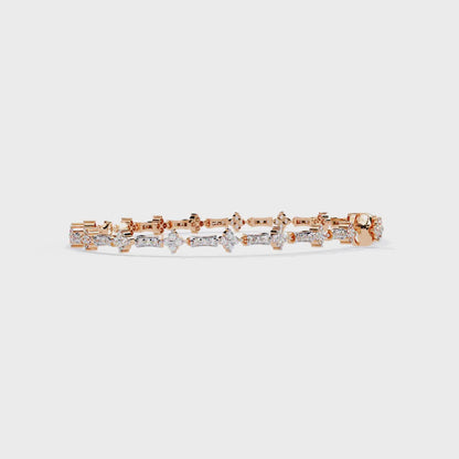 Round Cut Lab Grown Diamond Unique Delicate Classic Wedding Tennis Bracelet Gift For Women's