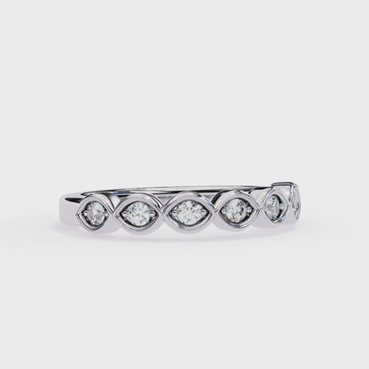 Round Cut High Quality Diamond Prong Set Elegant Dainty Cluster Statement Promise Band For Her