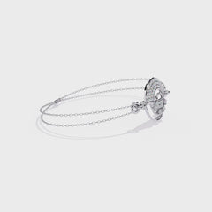 14K Rose Gold Round Lab Grown Diamond Cuff Bracelet
