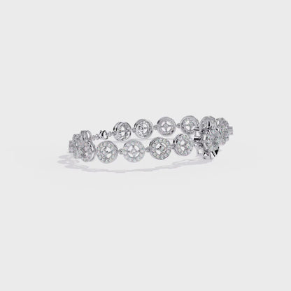 2.16Ct Round Cut Top Grade Diamond Elegant Perfect Delicate Vintage Classic Line Bracelet Gift For Women's