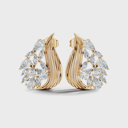Pear and Marquise Lab Grown Diamond Stud Earring